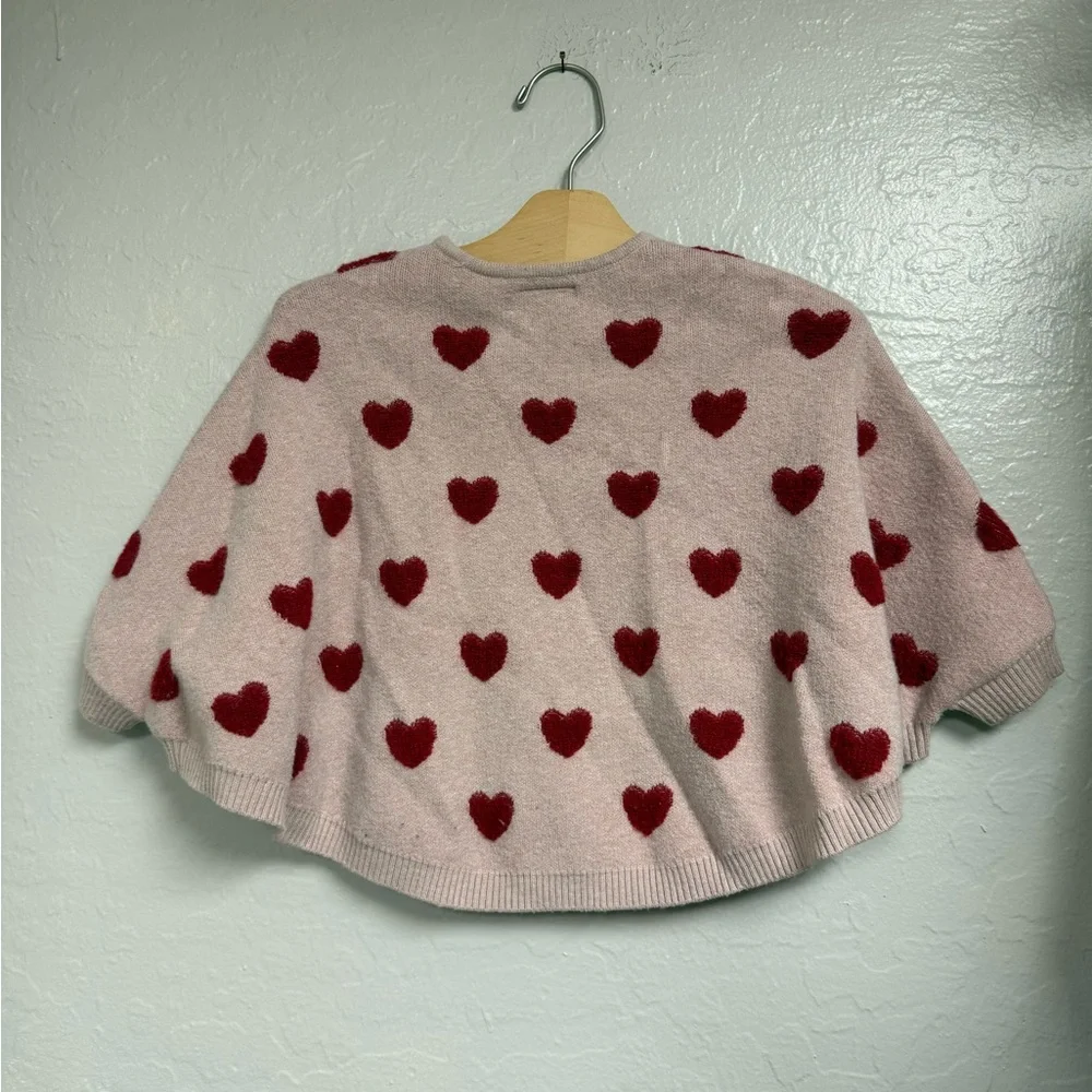 $23 ADD ON zara poncho‎ embroidered hearts 3-4Y Hanna Andersson Janie and Jack